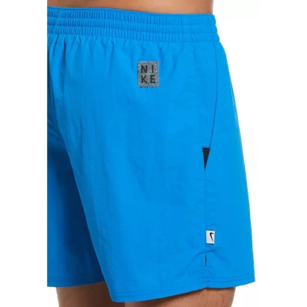 Nike Mens‎ Blue Volley Swim Shorts Large Graphic Swoosh Trunks